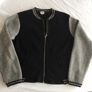 Margaret O'Leary Wool Bomber Jacket Sweater